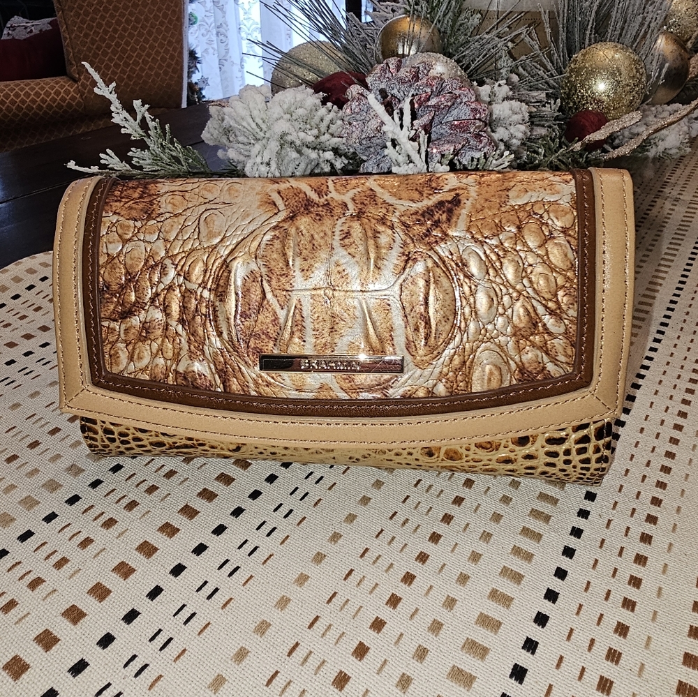 NWT Brahmin Modern Checkbook Toasted Kempsey Genuine Leather.